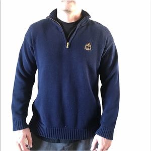 RALPH LAUREN Quarterzip Pullover Sweater Shirt Monogram